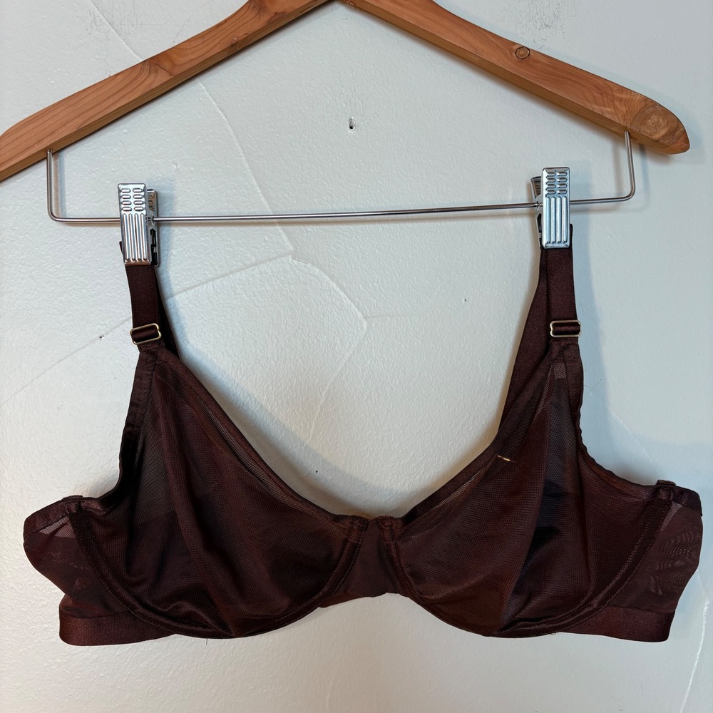 Soma Unbelievable Lift Perfect Coverage Bra‎ 38C Brown Sheer Full Coverage